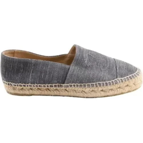 Pre-owned Flats, female, , Size: 9 US Pre-owned Denim espadrilles - Chanel Vintage - Modalova