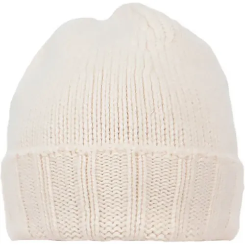 Beanies, male, , Size: ONE SIZE White Beanie Hat for Men - Drumohr - Modalova