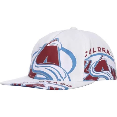 Caps, male, , Size: ONE SIZE Colorado Avalanche Flat Visor Cap - Mitchell & Ness - Modalova