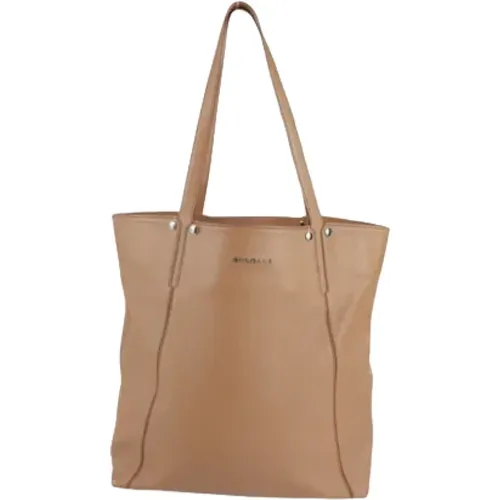 Pre-owned Tote Bags, female, , Size: ONE SIZE Pre-owned Leather shoulder-bags - Bvlgari Vintage - Modalova