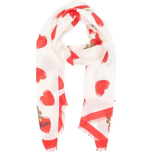 Abstract Multicolour Teddy Bear Foulard , female, Sizes: ONE SIZE - Moschino - Modalova