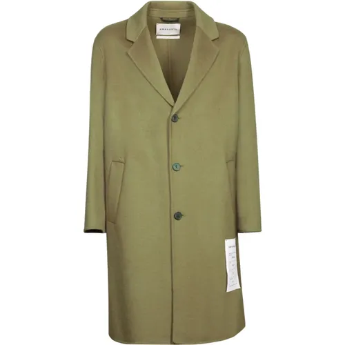 AMARÁNTO, Single-Breasted Coats, male, , Size: XL Khaki Wool Winter Coat Button Closure - Amaránto - Modalova