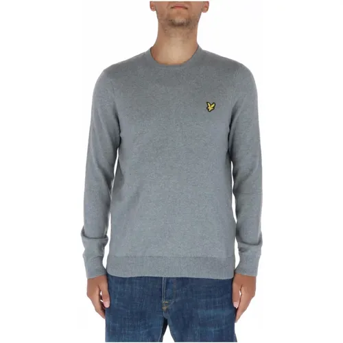 Grauer Pullover mit Langen Ärmeln und Rundhalsausschnitt , Herren, Größe: 2XL - Lyle & Scott - Modalova