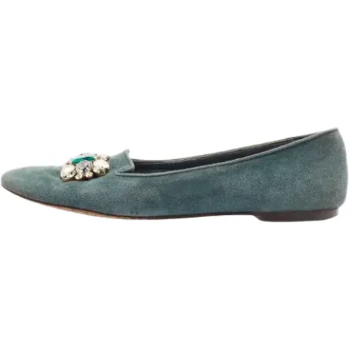 Pre-owned Flats, female, , Size: 7 US Pre-owned Suede flats - Dolce & Gabbana Pre-owned - Modalova