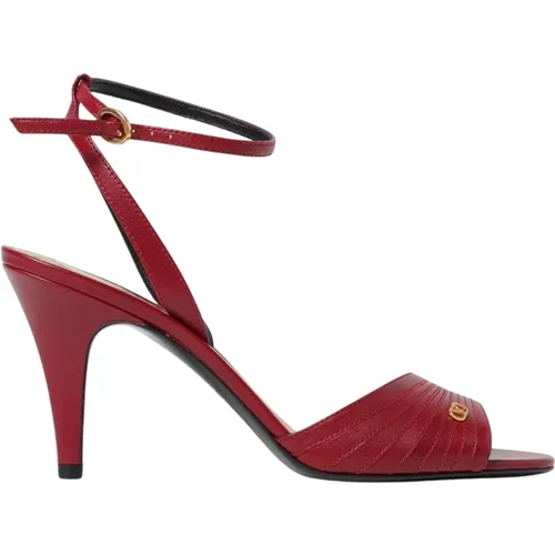 High Heel Sandals, female, , Size: 7 1/2 US Leather Mid Heel Sandals - Valentino Garavani - Modalova