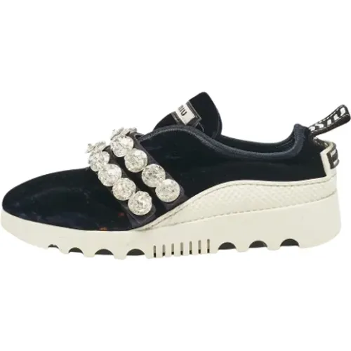 Pre-owned Sneakers, female, , Size: 5 1/2 US Pre-owned Velvet sneakers - Miu Miu Pre-owned - Modalova