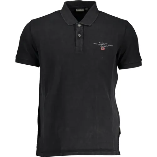 Klassisches Schwarzes Besticktes Poloshirt , Herren, Größe: 2XL - Napapijri - Modalova