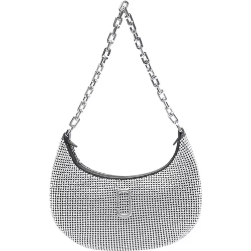 Shoulder Bags, female, , Size: ONE SIZE Rhinestone Curve Small Shoulder Bag - Marc Jacobs - Modalova
