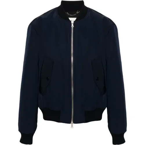 Bomber Jackets, male, , Size: L Navy Verso Tris Varsity Jacket - Dries Van Noten - Modalova