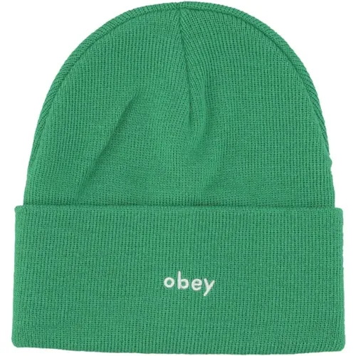 Beanies, male, , Size: ONE SIZE Ribbed Beanie Hat - Obey - Modalova