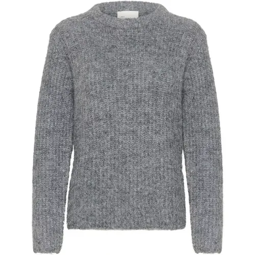 Knit Pullover Iron Grey Melange , female, Sizes: L, XL, S - My Essential Wardrobe - Modalova