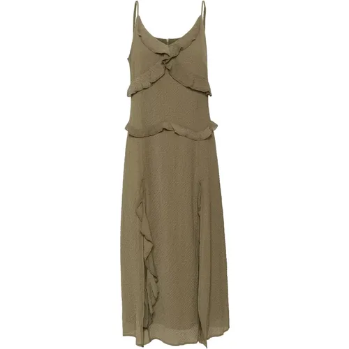 Stone Slip Dress with Ruffles , female, Sizes: M, XL, S, L - Gestuz - Modalova