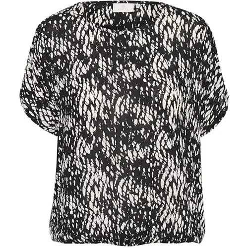 Graphic Snake Printed Top /White , female, Sizes: M, L, S, XS, 2XL, 3XL, XL - Kaffe - Modalova