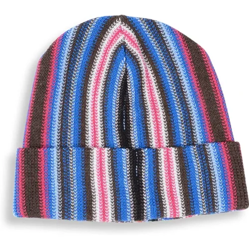 Beanies, female, , Size: ONE SIZE Striped Wool Beanie Hat - Missoni - Modalova