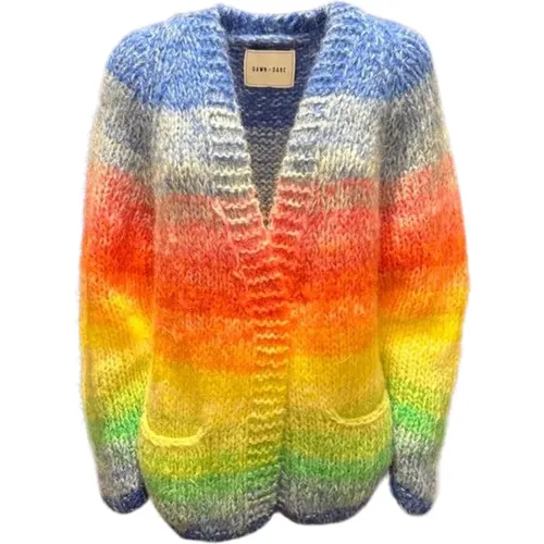 Hand-Knitted Rainbow Cardigan , female, Sizes: L - Dawn x Dare - Modalova