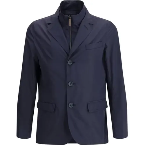 Blazers, male, , Size: S Classic Navy Blazer - Herno - Modalova