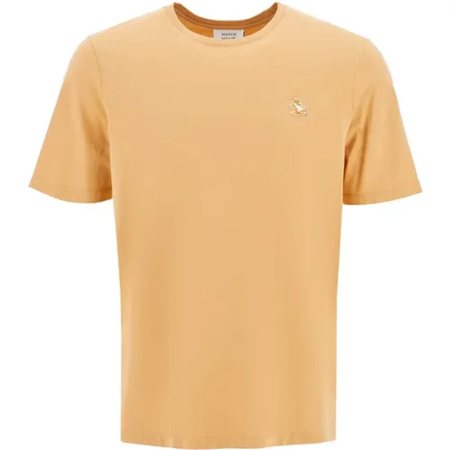 Chillax Fox Patch T-shirt , Herren, Größe: XL - Maison Kitsuné - Modalova