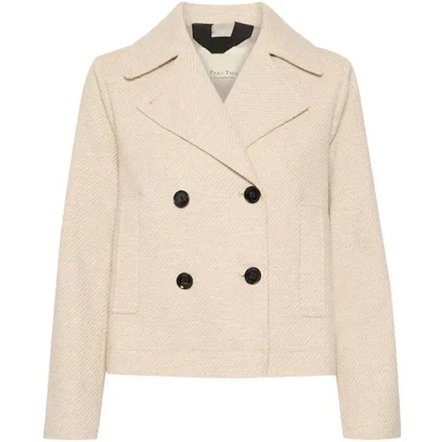 Blazers, female, , Size: XS EvalinaPW OTW - Natural Melange Jacket - Part Two - Modalova