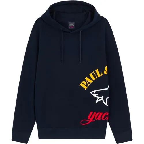 Hoodies, male, , Size: L Cotton Hoodie Sweatshirt - PAUL & SHARK - Modalova