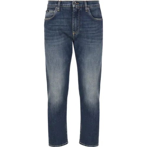 Italienische Denim Jeans Straight Fit , Herren, Größe: L - Dolce & Gabbana - Modalova