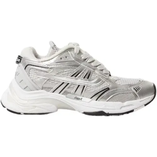 Sneakers, female, , Size: 10 US Race 05 Silver Leather Sneakers - Ash - Modalova