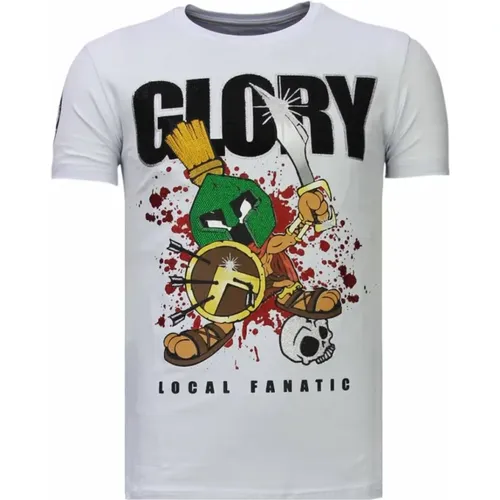 Glory Martial Rhinestone - Herren T-Shirt - 13-6232W , Herren, Größe: L - Local Fanatic - Modalova