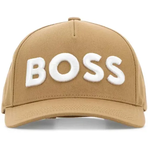 Stylish Camel Cotton Baseball Cap , male, Sizes: ONE SIZE - Boss - Modalova