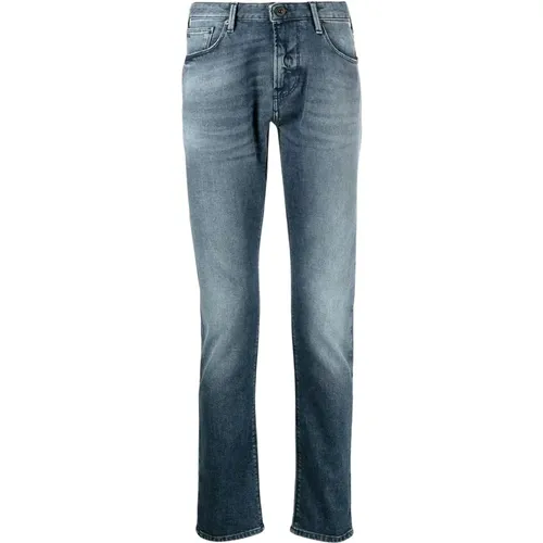 Slim Fit Jeans mit Seitentaschen und Gesäßtaschen , Herren, Größe: W30 - Emporio Armani - Modalova