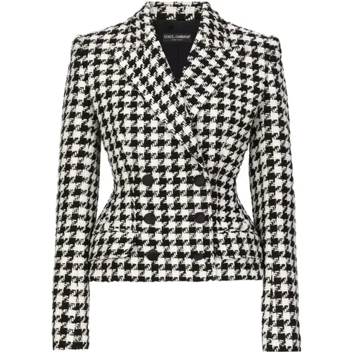 Karierte Blazer Schwarz-Weiß Damen - Dolce & Gabbana - Modalova