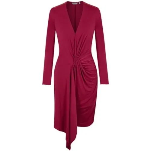 Burgundy Karma Dress - Elegant and Versatile , female, Sizes: M, S, XS, 2XS - Naf Naf - Modalova