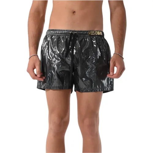 Swim Boxer Shorts with Logo Plaque , male, Sizes: S, M, L, XL - Moschino - Modalova