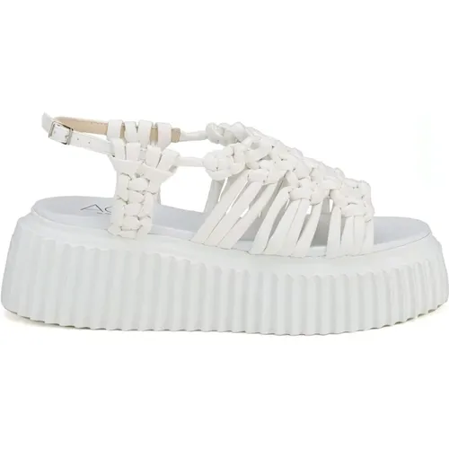 Weiße Flatform Sandalen für Frauen , Damen, Größe: 39 EU - AGL - Modalova