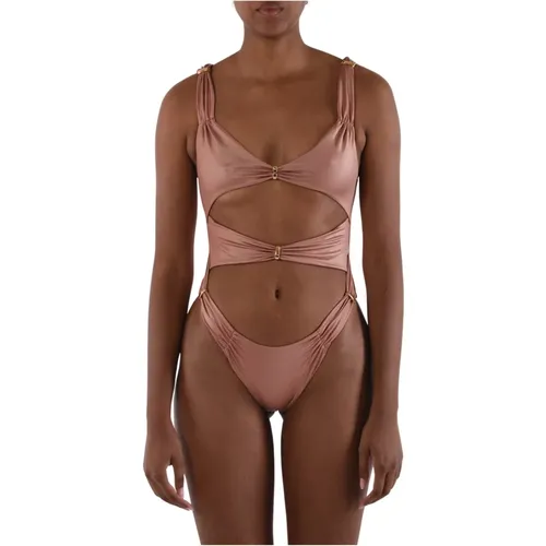 Beachwear one-piece swimsuit with metal rings , female, Sizes: M, S, L - Dsquared2 - Modalova