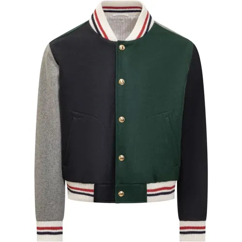 Bomber Jackets, male, , Size: L Rib Blouson Jacket - Thom Browne - Modalova