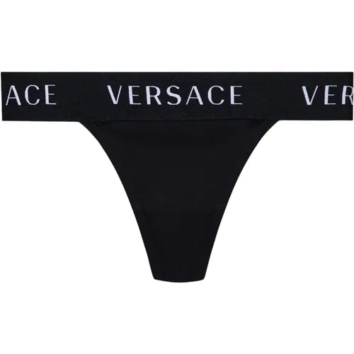 Bottoms, female, , Size: S Thong with logo - Versace - Modalova