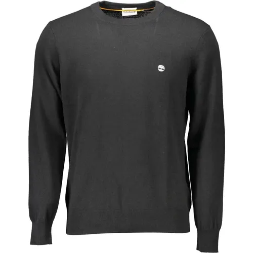 Schwarzer Wollpullover, Langarm, Rundhals , Herren, Größe: L - Timberland - Modalova