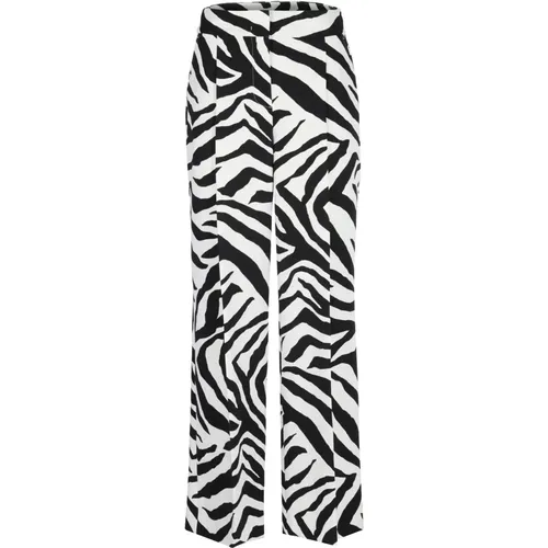 Wide Leg Zebra Print Trousers , female, Sizes: M - Marc Cain - Modalova