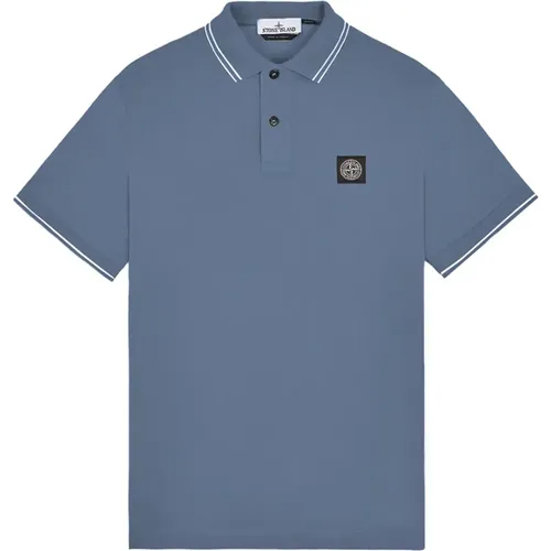 Pique Polo Shirt mit Logo , Herren, Größe: S - Stone Island - Modalova