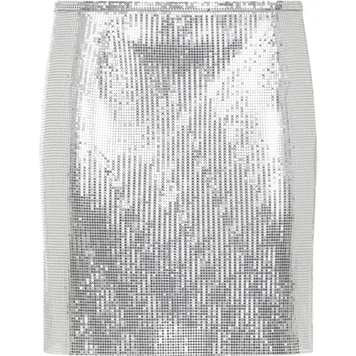 Silver Mini Skirt , female, Sizes: S, XS - Paco Rabanne - Modalova