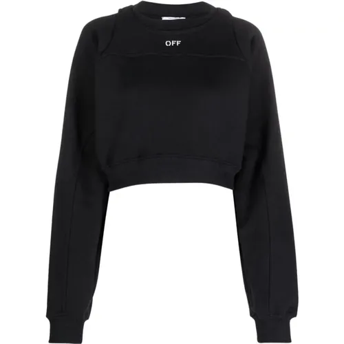 Schwarz Weiß Sweatshirt , Damen, Größe: L - Off White - Modalova