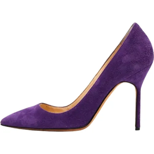 Pre-owned Pumps, female, , Size: 6 US Pre-owned Suede heels - Manolo Blahnik Pre-owned - Modalova