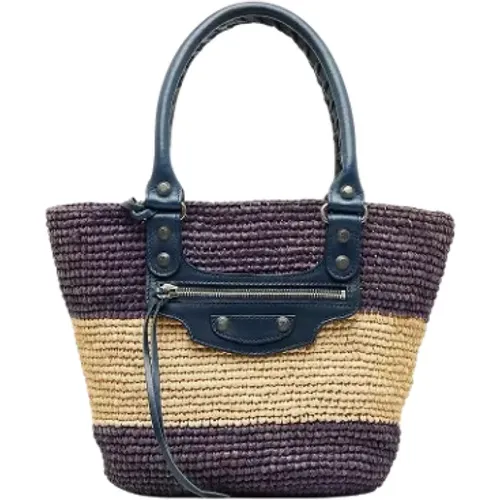 Pre-owned Tote Bags, female, , Size: ONE SIZE Pre-owned Raffia handbags - Balenciaga Vintage - Modalova