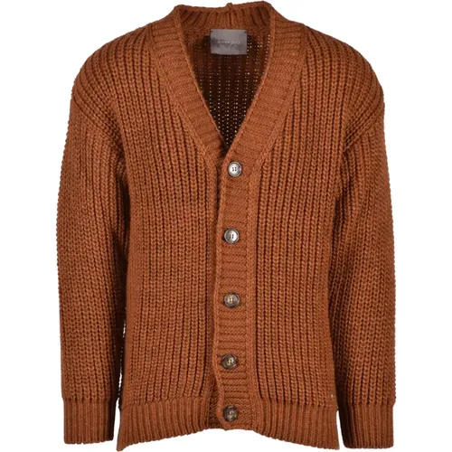 Stylischer Cardigan mit Wollmischung , Herren, Größe: L - Gianni Lupo - Modalova