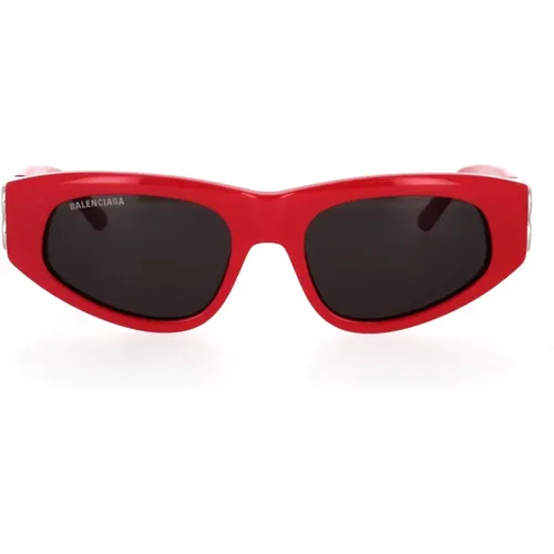 Oval Vintage-Inspired Sunglasses with Silver Logo Hinges , female, Sizes: 53 MM - Balenciaga - Modalova