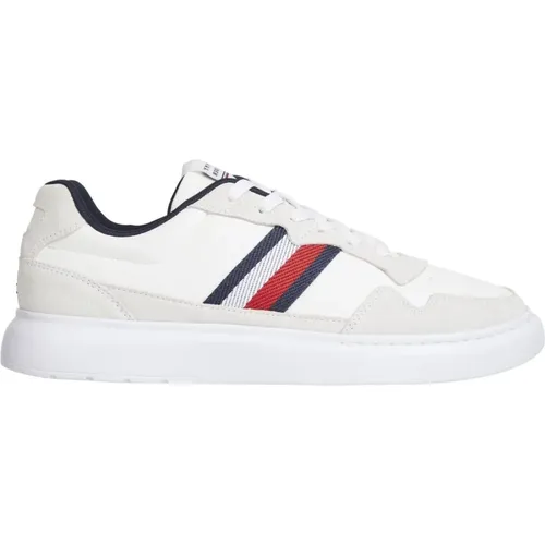 Weiße leichte Mixbecher-Sneaker , Herren, Größe: 40 EU - Tommy Hilfiger - Modalova