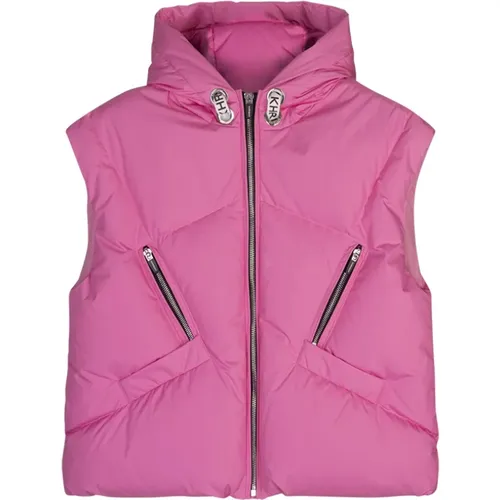 Fuchsia Gepolsterte Gilet Kapuzenjacke - Khrisjoy - Modalova