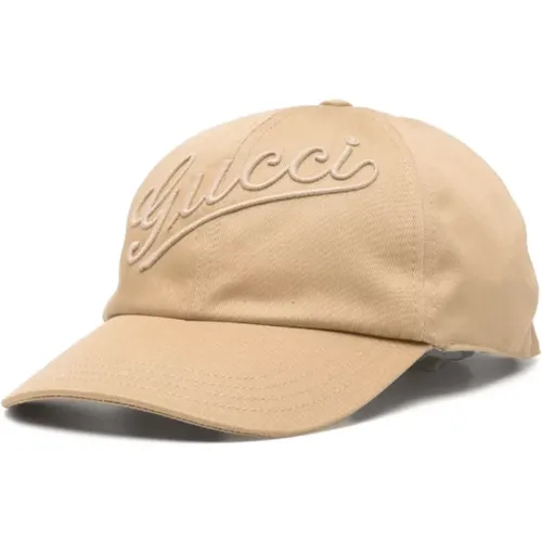 Embroidered Cotton Baseball Cap Light , unisex, Sizes: L - Gucci - Modalova