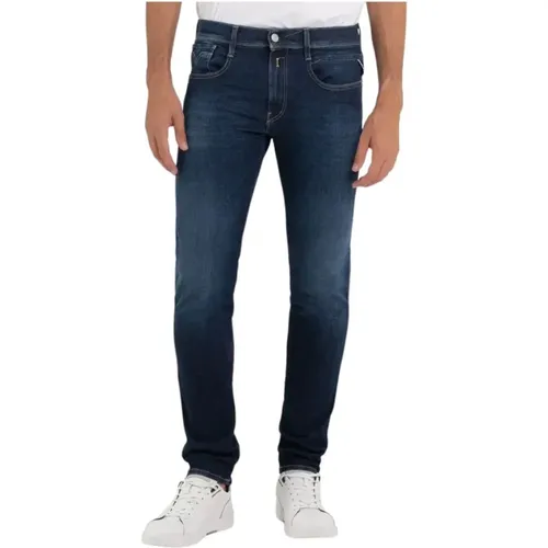 Dunkle Denim-Jeans , Herren, Größe: W31 L32 - Replay - Modalova