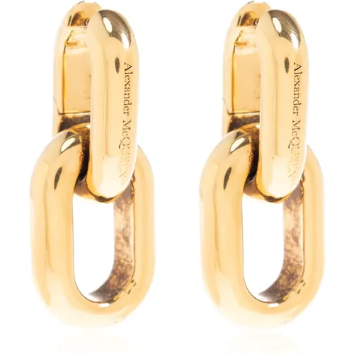 Brass earrings , female, Sizes: ONE SIZE - alexander mcqueen - Modalova