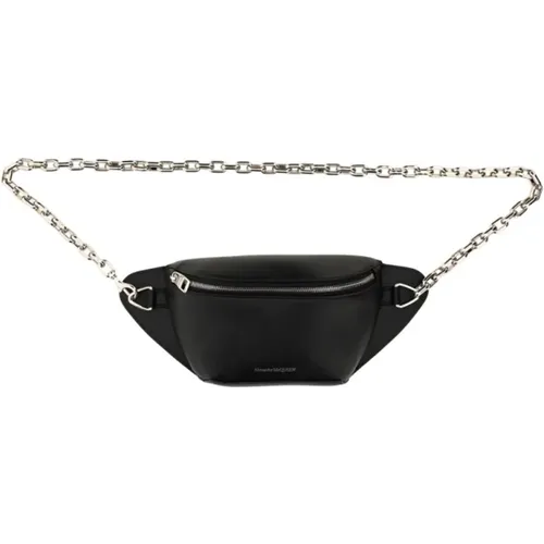 Chain Shoulder Biker Pouch Bag , male, Sizes: ONE SIZE - alexander mcqueen - Modalova